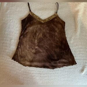 Y2K Brown fairy tank/ camisole with sequin details